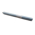 zinc plated stud bolt with wood screw, wood screw stud, double thread stud with wood screw